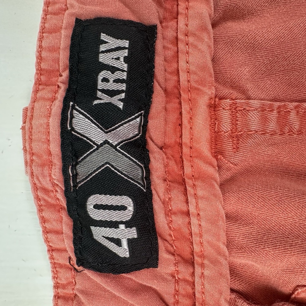 VTG‎ XRay Mens Herringbone Cargo Shorts 40 X 15 Faded Red Military Skater Y2K - Picture 12 of 16